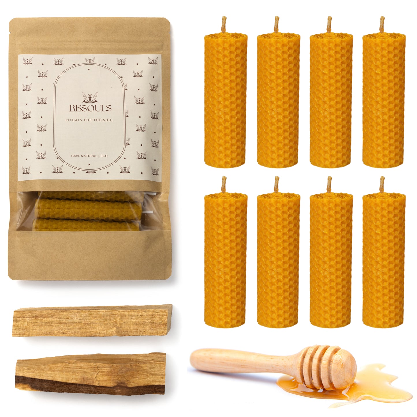 11/22 8 Velas de Miel + 2 Palo santo